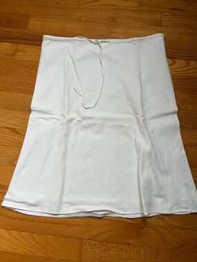 H& M White Half Slip with Drawstring Waist